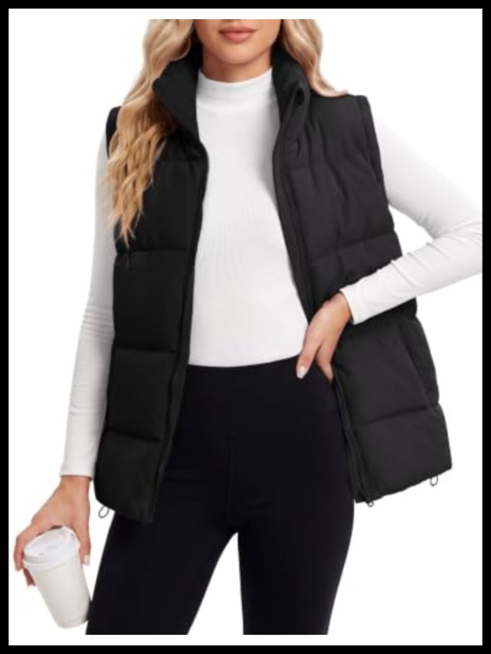 Women's Quilted Puffer Vest Sleeveless Zip Up Lightweight Winter